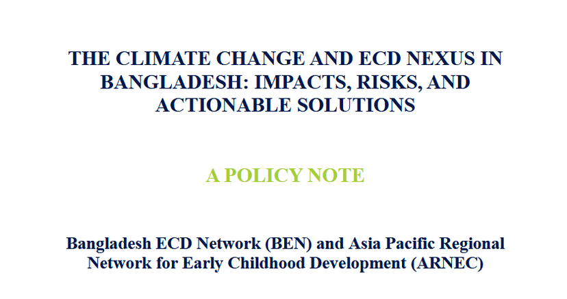 Policy Note on Climate Change & ECD, Bangladesh